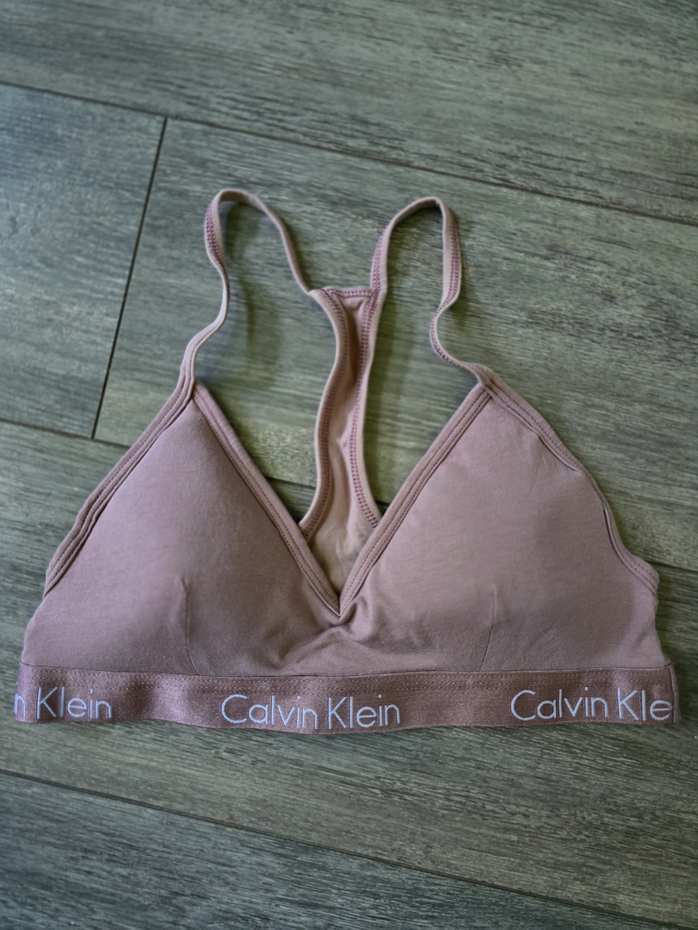 🛍3/$33 Calvin Klein Mauve Pink Racerback Sports Bralette Padded